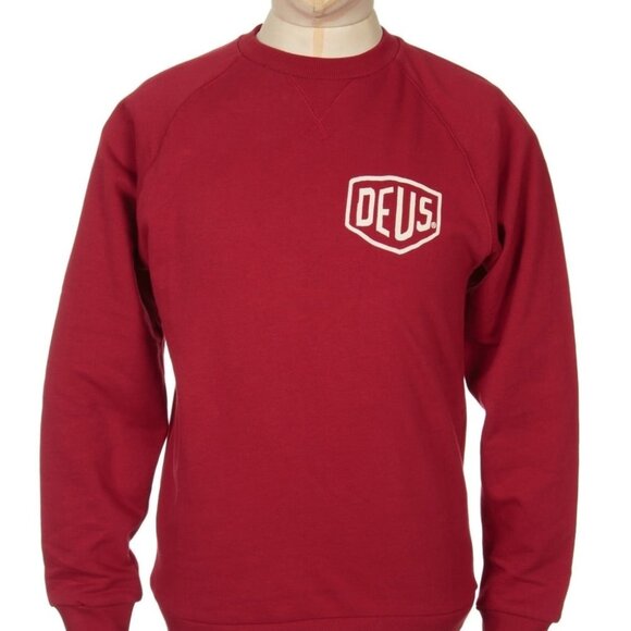 Deus Ex Machina Tokyo Address Crew Sweat - Rich Red - Small - Picture 1 of 10